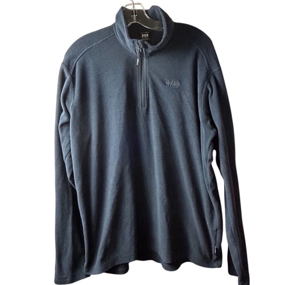 Helly Hansen Men's XL‎ Dark Navy Blue 1/4 Zip Fleece Pullover Hiking Skiing